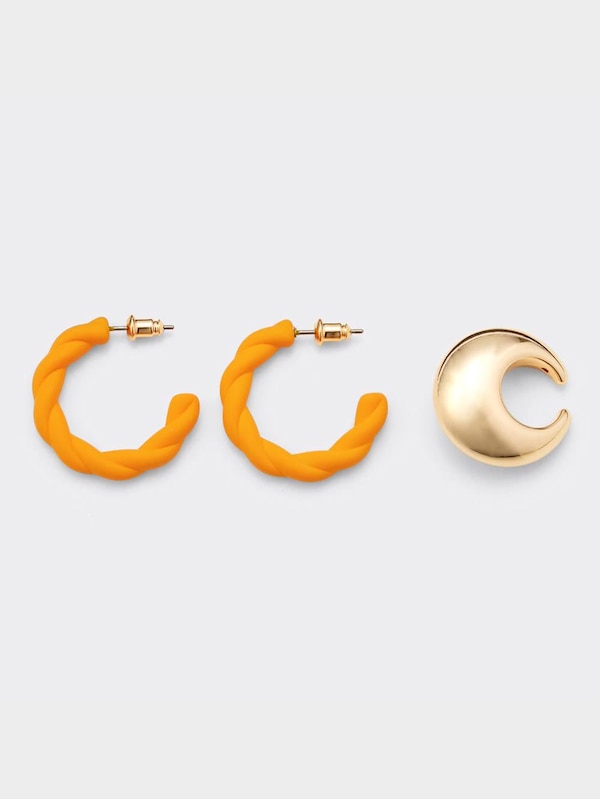 ツイストフープピアス&イヤーカフセット