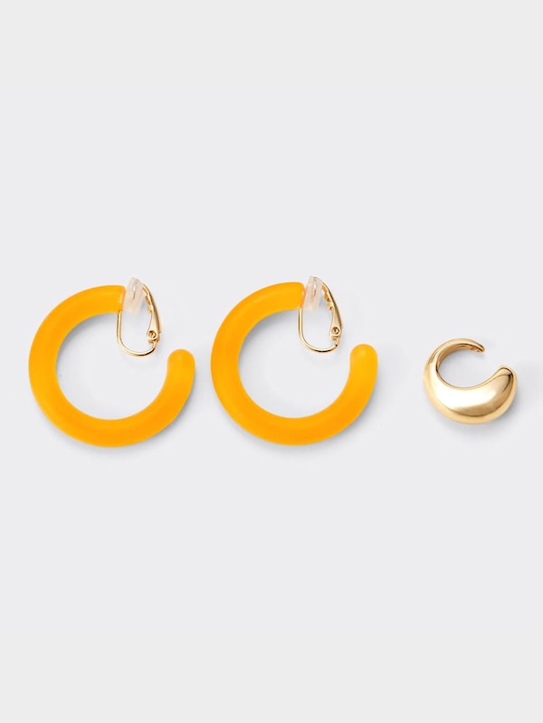 クリアフープイヤリング&イヤーカフセット