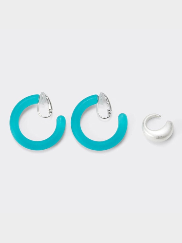  クリアフープイヤリング&イヤーカフセット