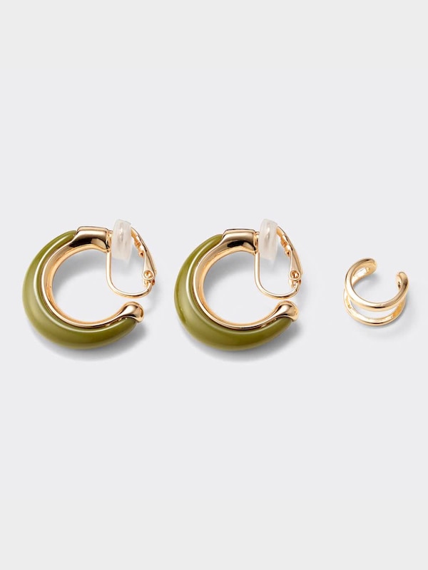 カラーフープイヤリング&イヤーカフセット