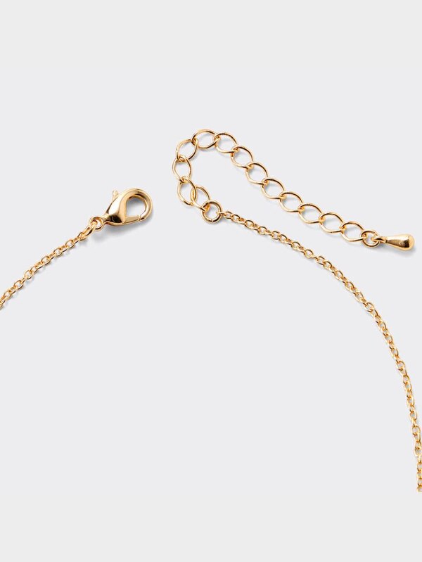 カラービーズフラワーネックレス