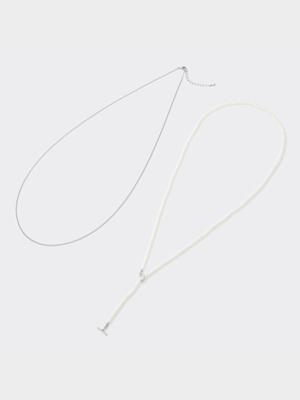 パールライクロングネックレス