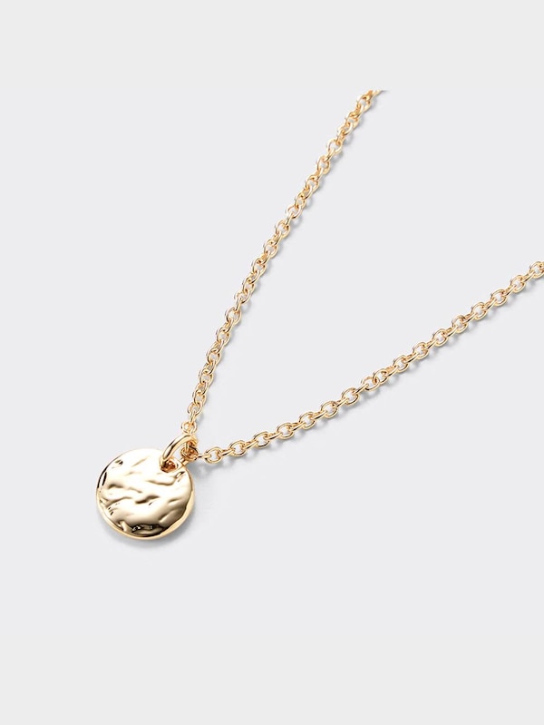 ビーズ&メタルコインネックレス