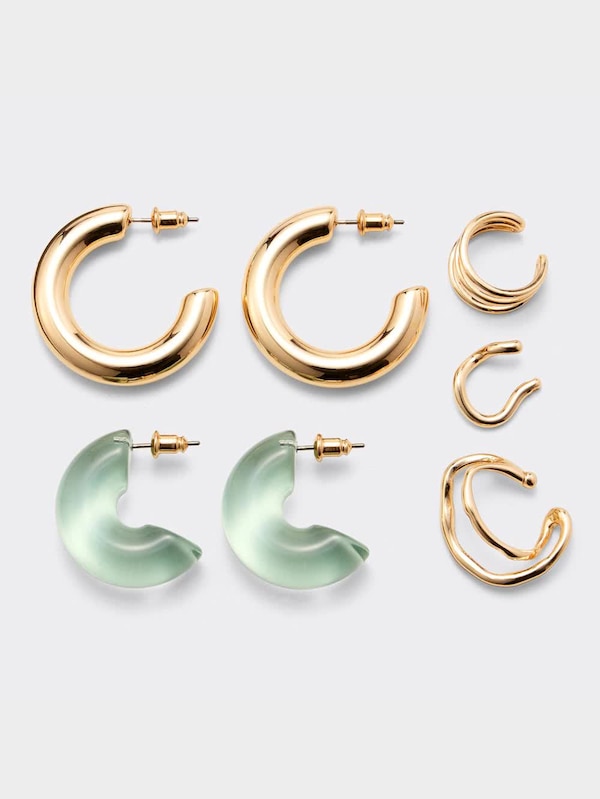 フ��ープピアス&イヤーカフセット5P