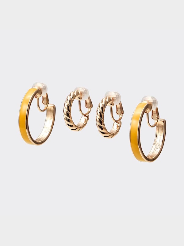 フープイヤリング&イヤーカフセット4P