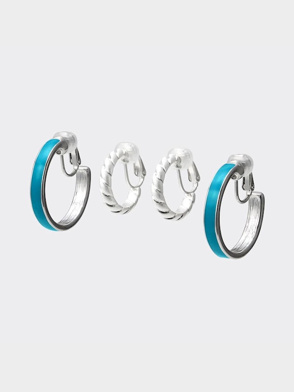 フープイヤリング&イヤーカフセット4P