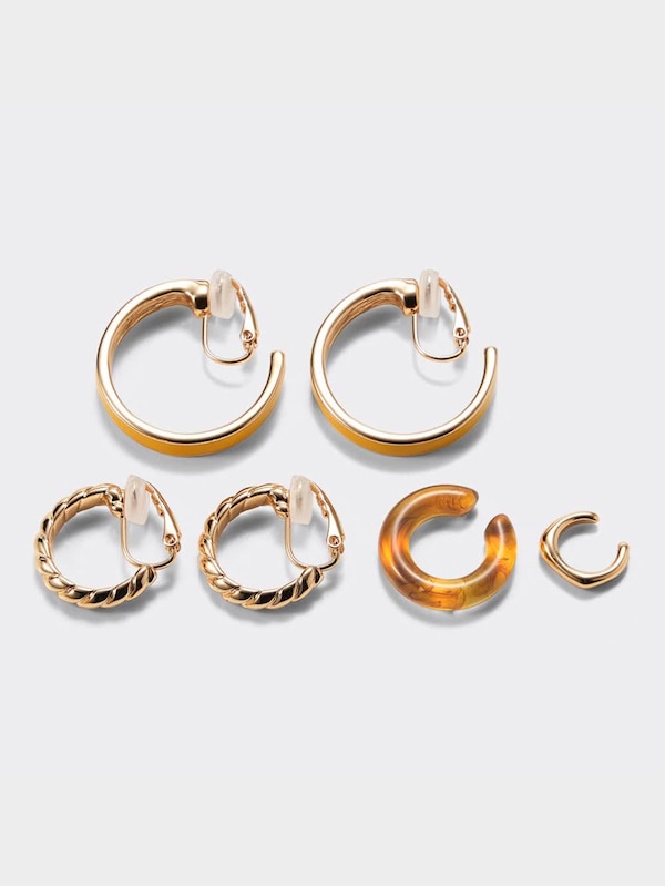 フープイヤリング&イヤーカフセット4P