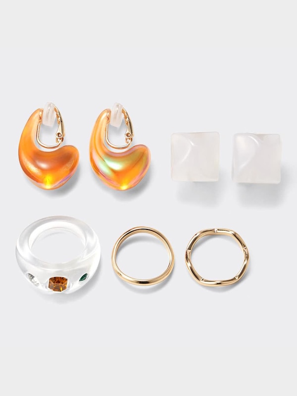 クリアイヤリング&リングセット5P