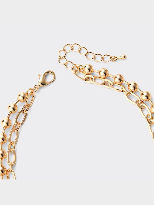 パールライク&メタルボールネックレスセット