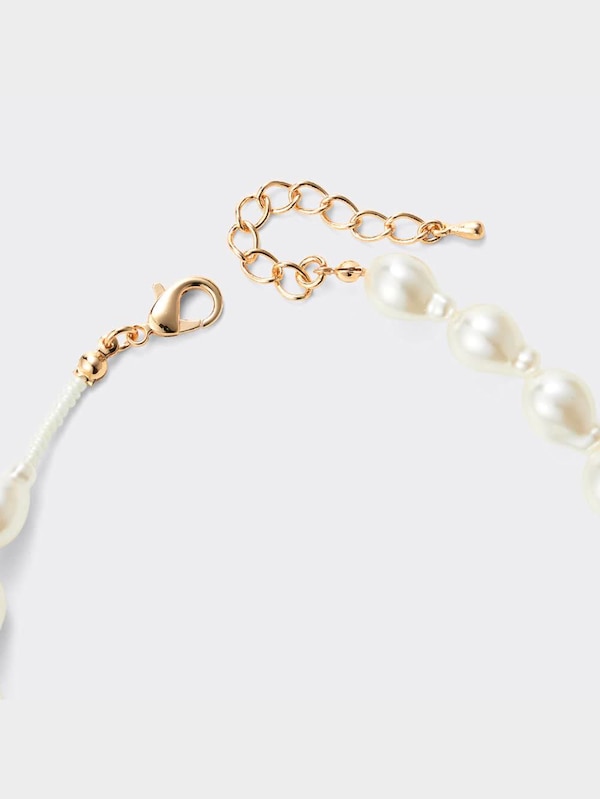 パールライク&メタルボールネックレスセット