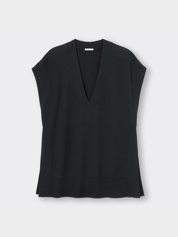 Vネックニットチュニック(ノースリーブ)+X