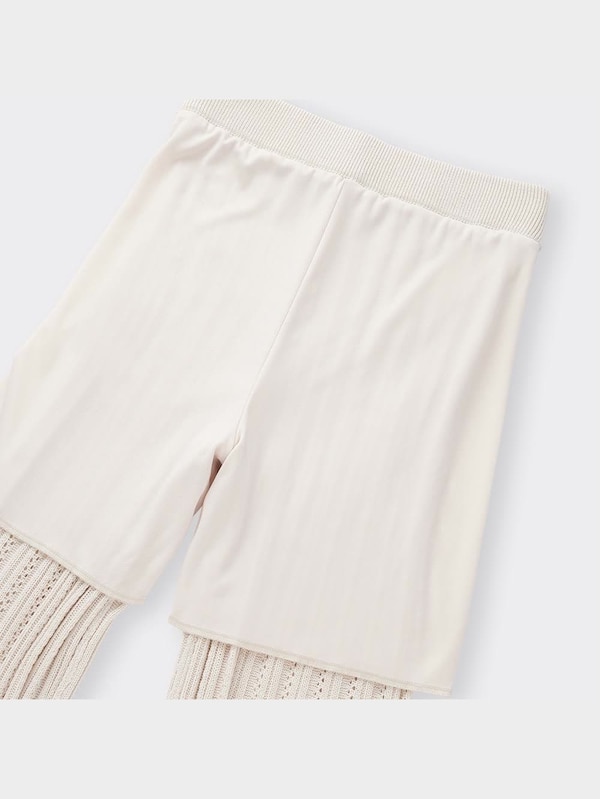 透かし編みニットパンツ+X