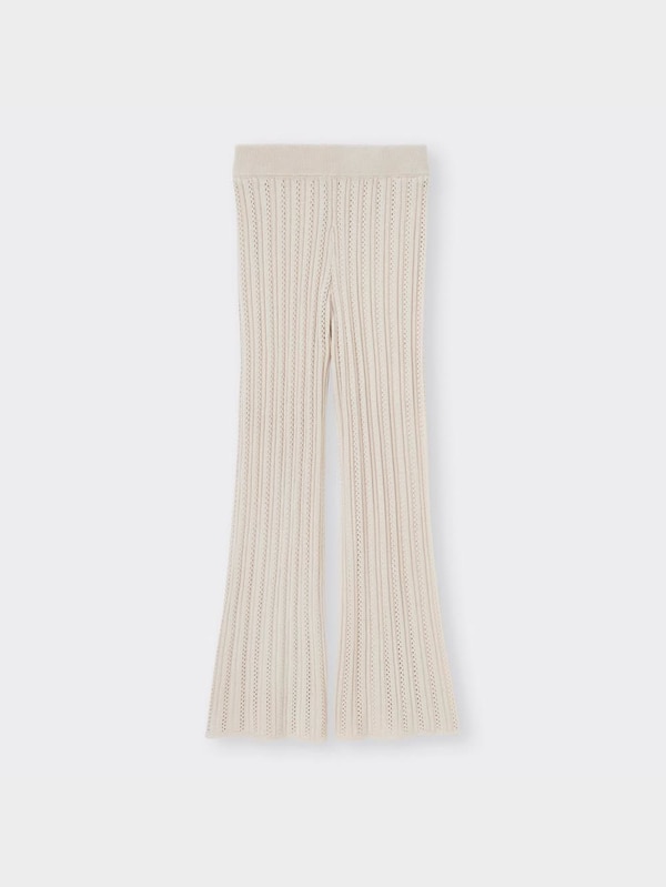 透かし編みニットパンツ+X