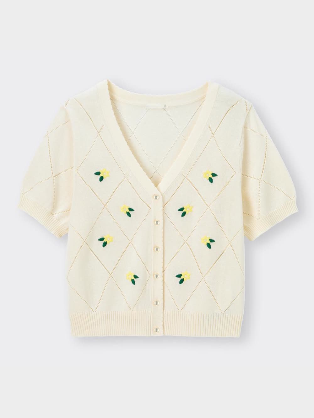 GU公式 | エンブロイダリーカーディガン(半袖)OSC+EC GU公式 | エンブロイダリーカーディガン(半袖)OSC+EC