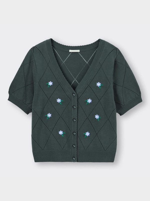 エンブロイダリーカーディガン(半袖)OSC+EC