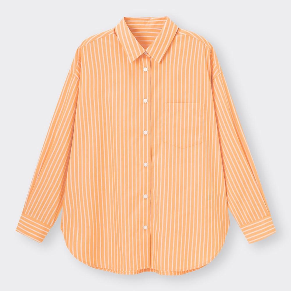 限​定​販​売​】 オレンジドレープ半袖シャツ GU