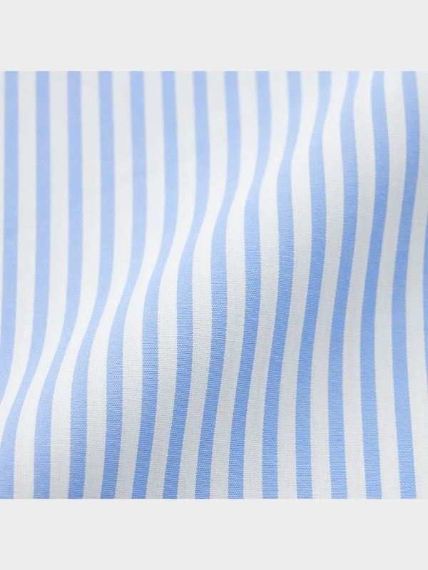 ストライプバンドカラーシャツワンピース(半袖)