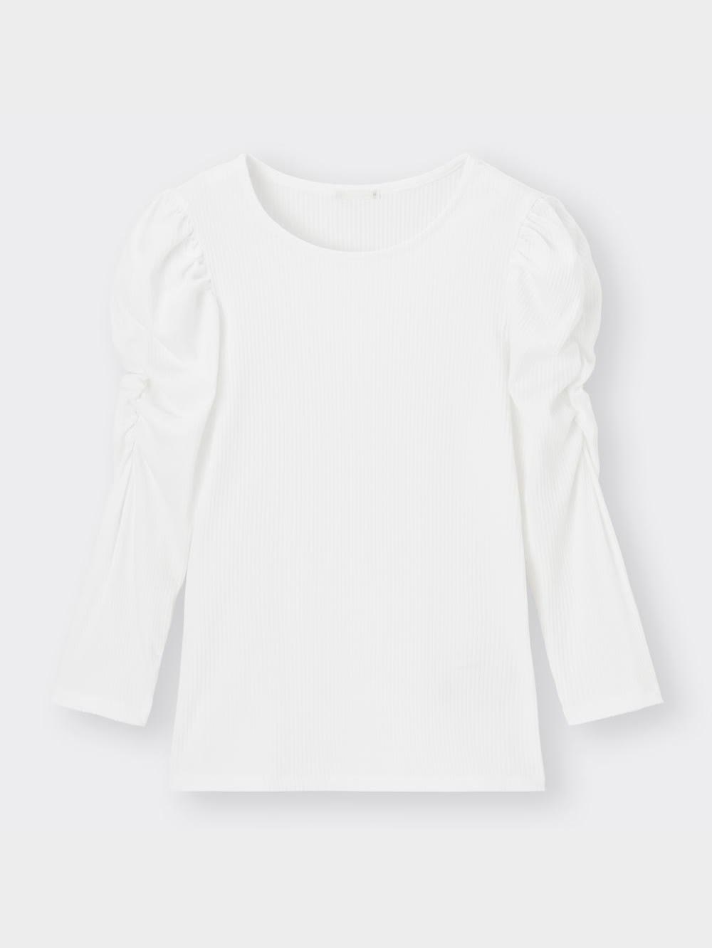 GU公式 | リブボリュームスリーブT(7分袖)Z+E