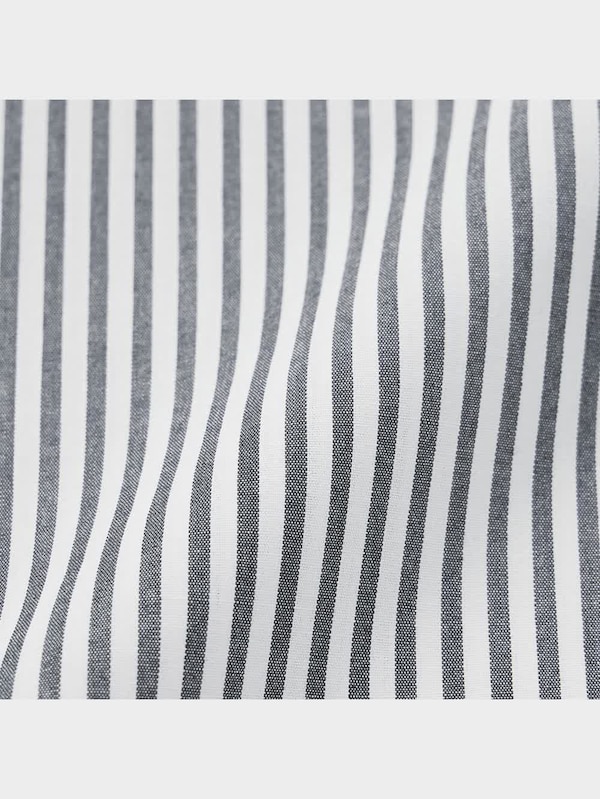 ストライプバンドカラーシャツワンピース(半袖)+EC(丈短め109cm～118cm)