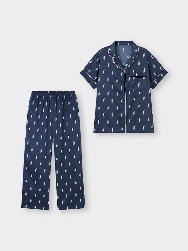 サテンパジャマ(半袖&ロングパンツ)(クリームソーダ)+X