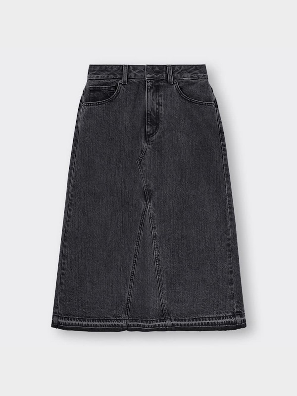 デニムAラインミディスカート+EC(丈短め74.0～78.0cm)