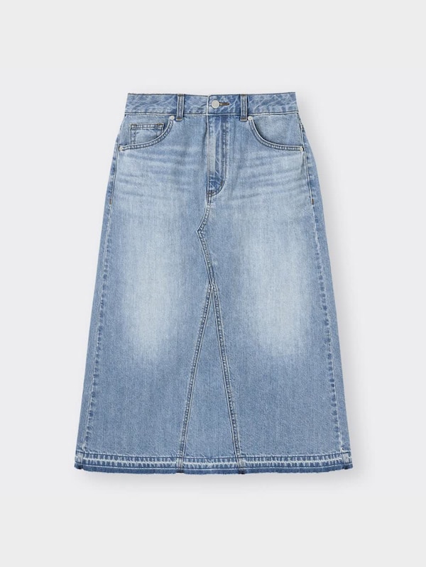 デニムAラインミディスカート+EC(丈短め74.0～78.0cm)