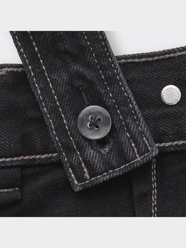 サスペンダー付きワイドジーンズ+E