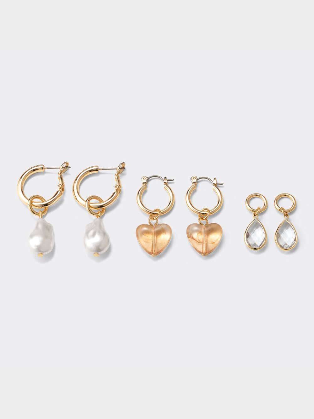 【kr2hkr】ピアスおまとめ3点 セール】ビジュー×パールラインピアス[3個セット]（ピアス（両耳
