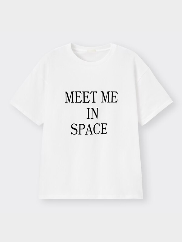 オーバーサイズフロッキーロゴT(5分袖)+EC