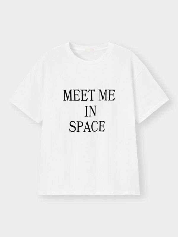 オーバーサイズフロッキーロゴT(5分袖)+EC