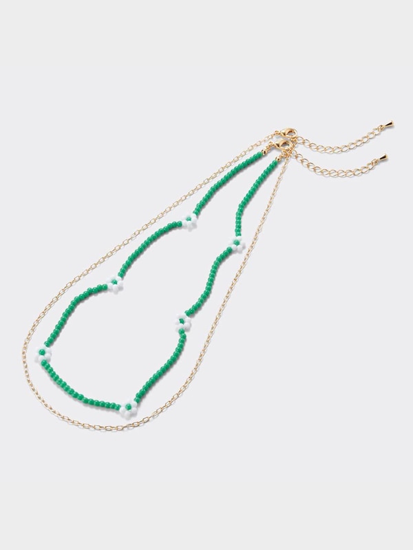 カラービーズネックレス