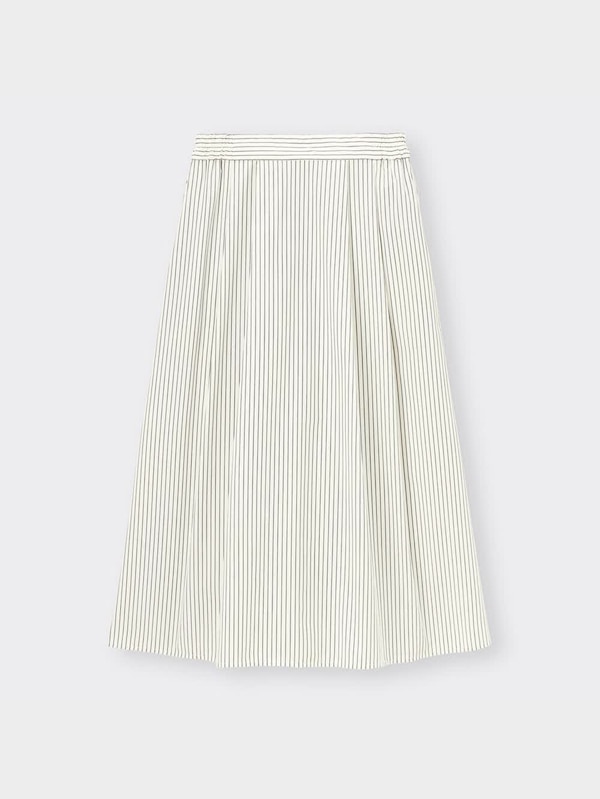 タックフレアミディスカート(ストライプ)(丈標準81.0～85.0cm)