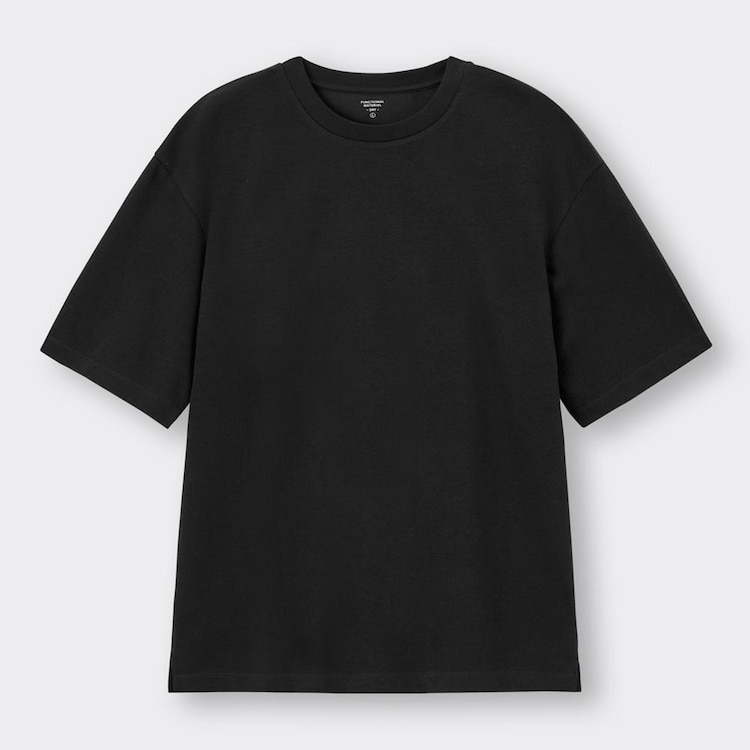 GU  ドライポンチクルーネックTシャツ ブラック