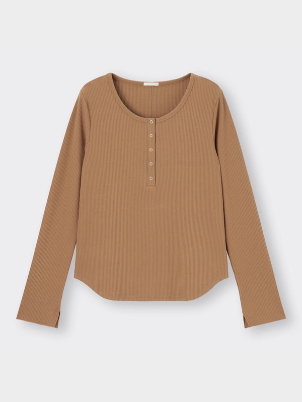 リブヘンリーネックT(長袖)Q+E