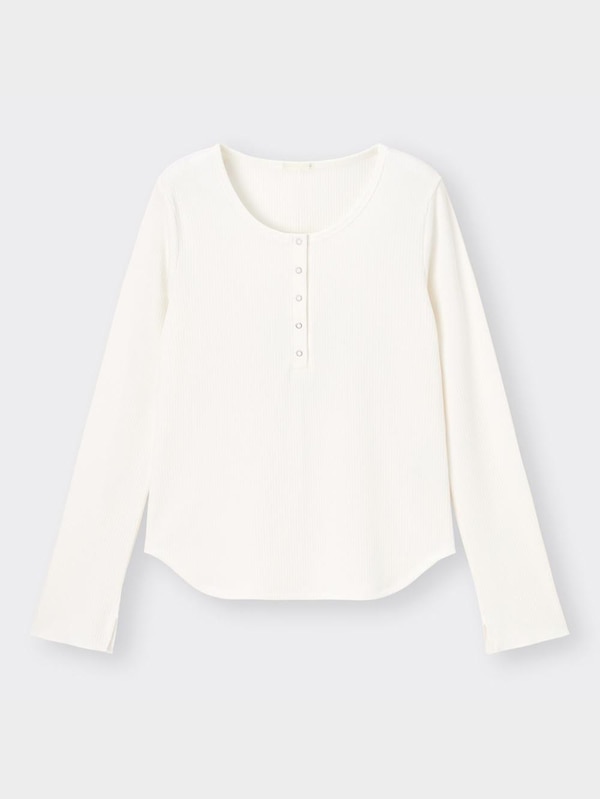 リブヘンリーネックT(長袖)Q+E