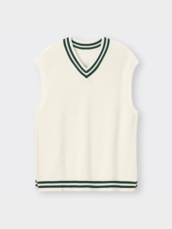 ウォッシャブルチルデンニットベスト+OS