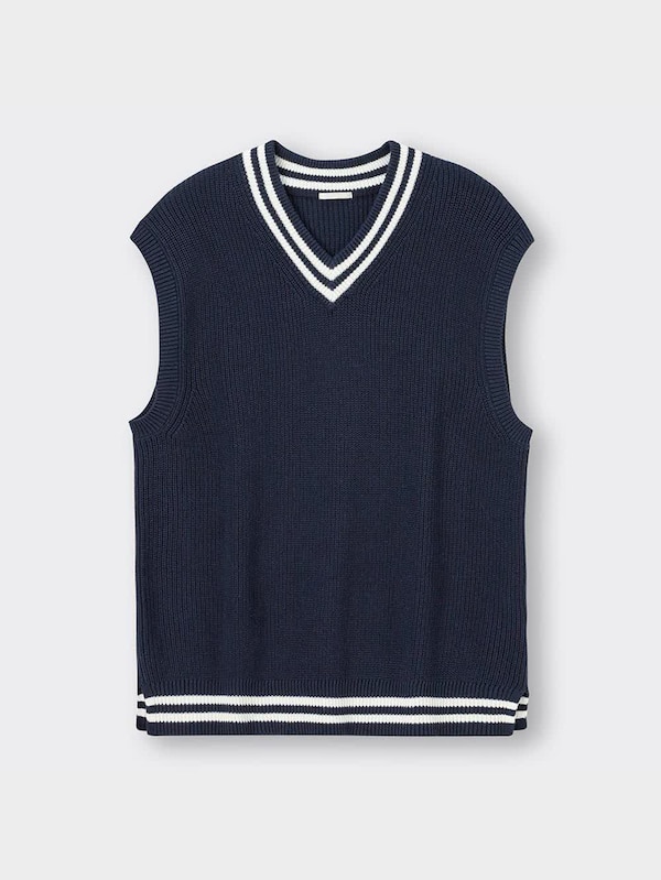 ウォッシャブルチルデンニットベスト+OS