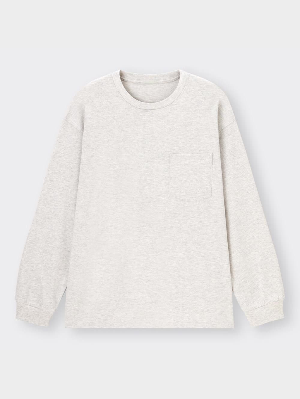 GU公式 | ヘビーウェイトクルーネックT(長袖)+OS(米国仕様)