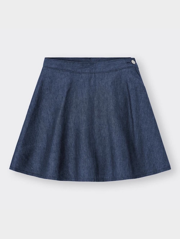 ライトデニムフレアミニスカートパンツYT+X