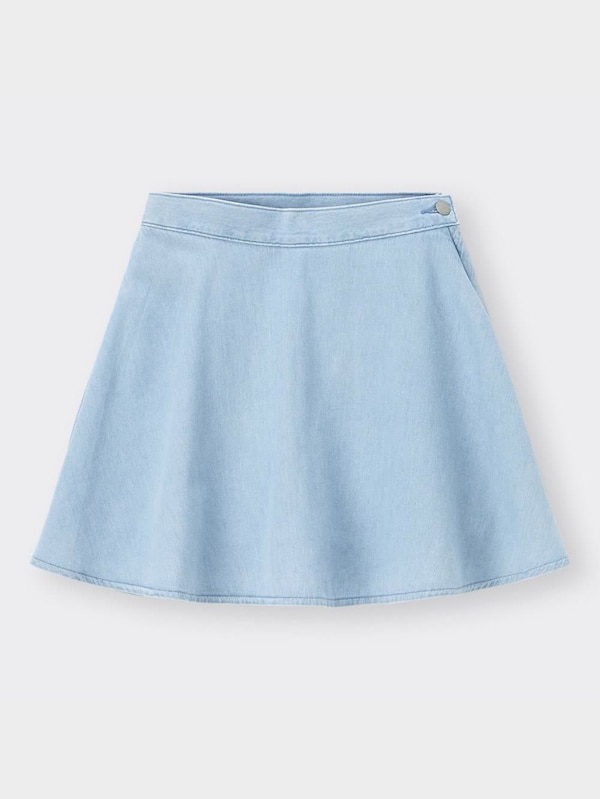 ライトデニムフレアミニスカートパンツYT+X