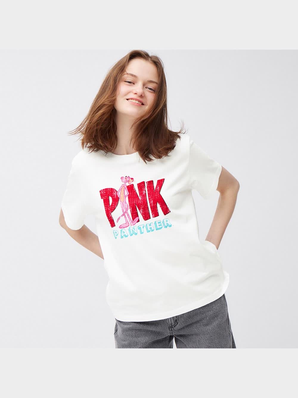 GU公式 | グラフィックT(半袖) PINK PANTHER 1(レディース)