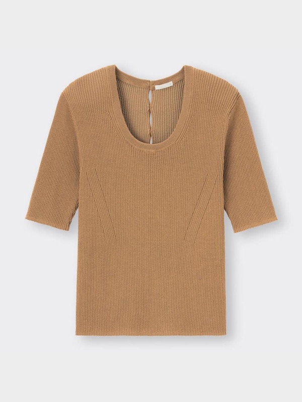 シアーリブセーター(5分袖)Q