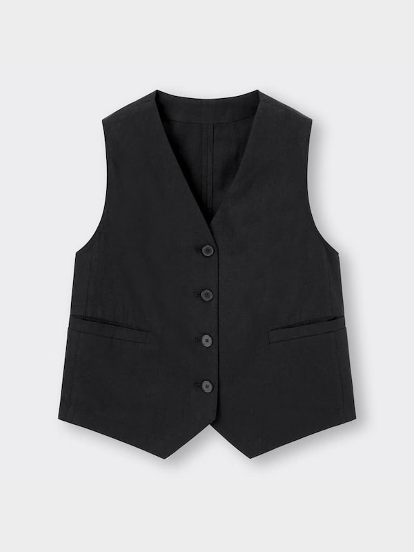 リネンブレンドコンパクトベスト+OS