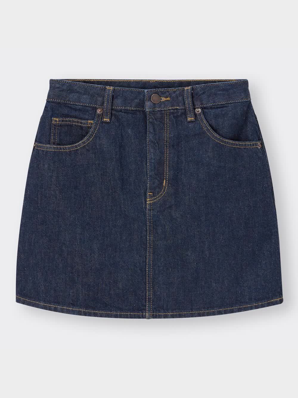 GU公式 | デニムローウエストミニスカートYT+OS