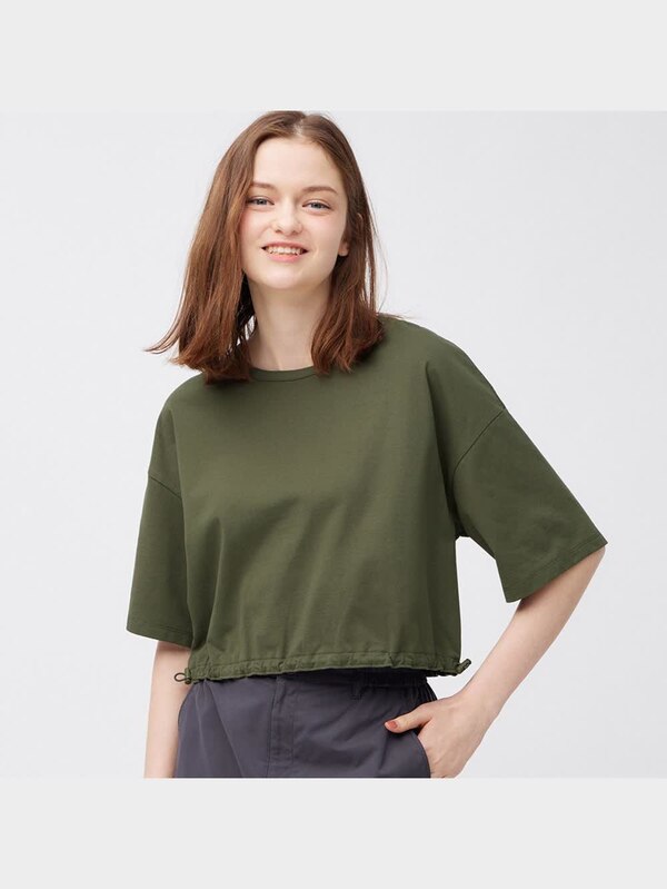 ウエストドローストリングT(5分袖)Q+E