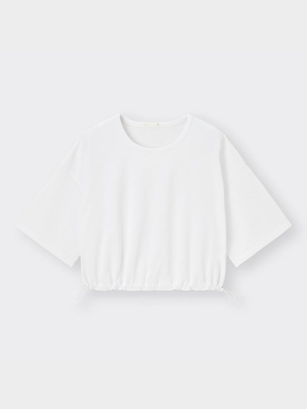 ウエストドローストリングT(5分袖)Q+E