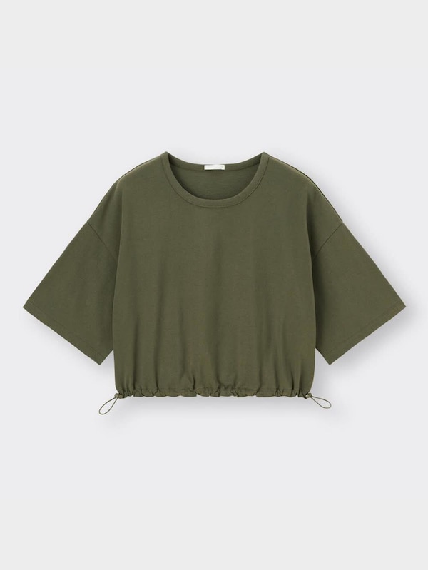 ウエストドローストリングT(5分袖)Q+E