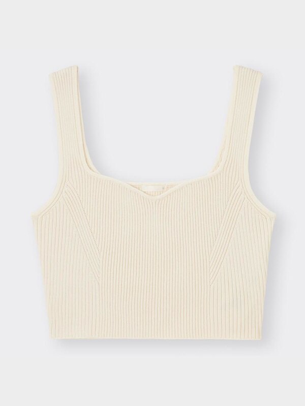 リブニットクロップドタンクトップQ+E