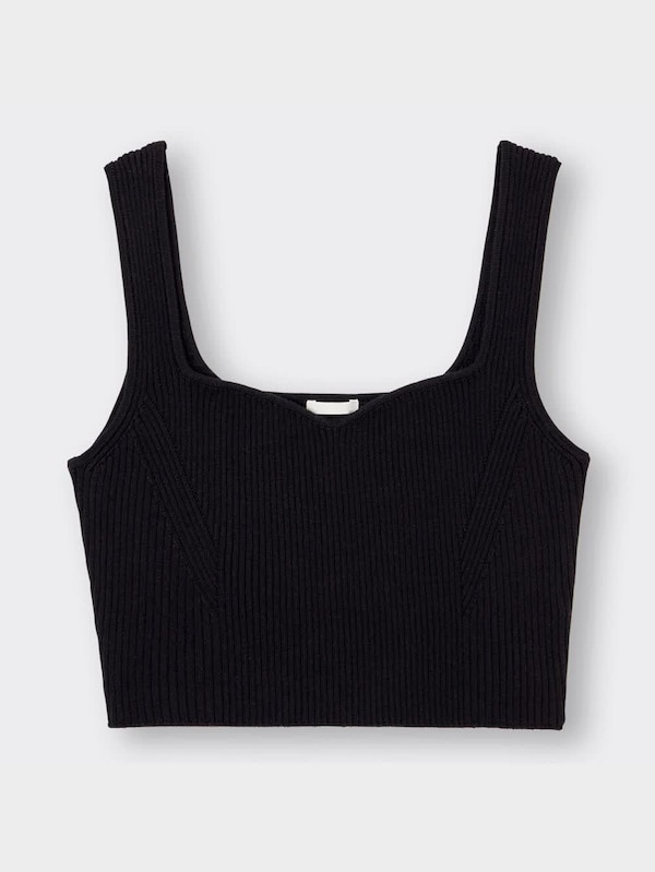 リブニットクロップドタンクトップQ+E