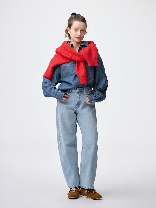 バレルレッグジーンズ(丈標準71.0～75.0cm)(セットアップ可能)